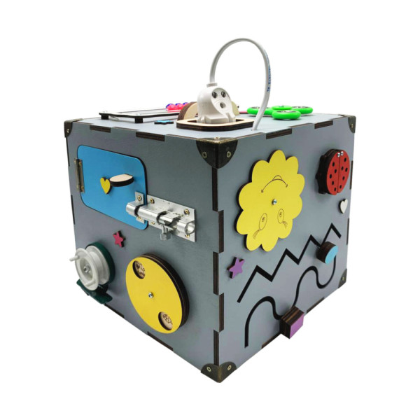 Розвиваюча іграшка Бізікуб Temple Group TG200165 23х23х23 см Сірий (TG200165)