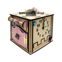 Розвиваюча іграшка Бізикуб Temple Group TG774136 15х15х15 см Натуральний (TG774136)