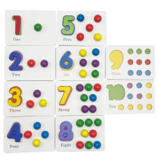 Дитячий дерев'яний набір "Намистини" C15055 картки, щіпці, намистини (C15055)