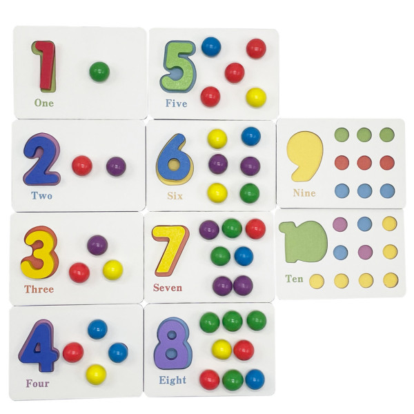 Дитячий дерев'яний набір "Намистини" C15055 картки, щіпці, намистини (C15055)