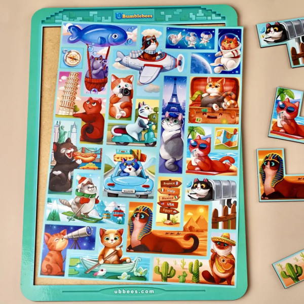 Дерев'яний сортер "Тетріс великий - Котики" (ПСД125) PSD125 (PSD125)