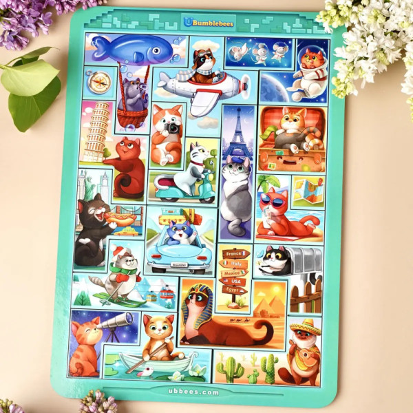 Дерев'яний сортер "Тетріс великий - Котики" (ПСД125) PSD125 (PSD125)