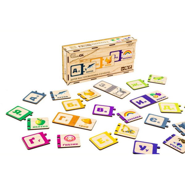 Дерев'яна дитяча головоломка з буквами Puz-22335 (Puz-22335)