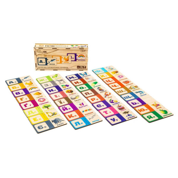 Дерев'яна дитяча головоломка з буквами Puz-22335 (Puz-22335)