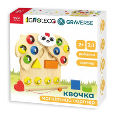 Дерев'яна розвивальна гра "Магнітний сортер Квочка" 900637 (900637)