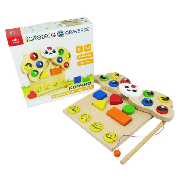 Дерев'яна розвивальна гра "Магнітний сортер Квочка" 900637 (900637)