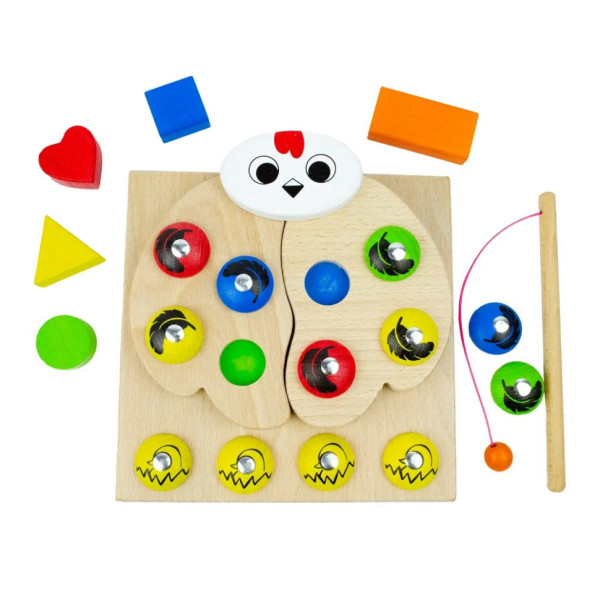 Дерев'яна розвивальна гра "Магнітний сортер Квочка" 900637 (900637)