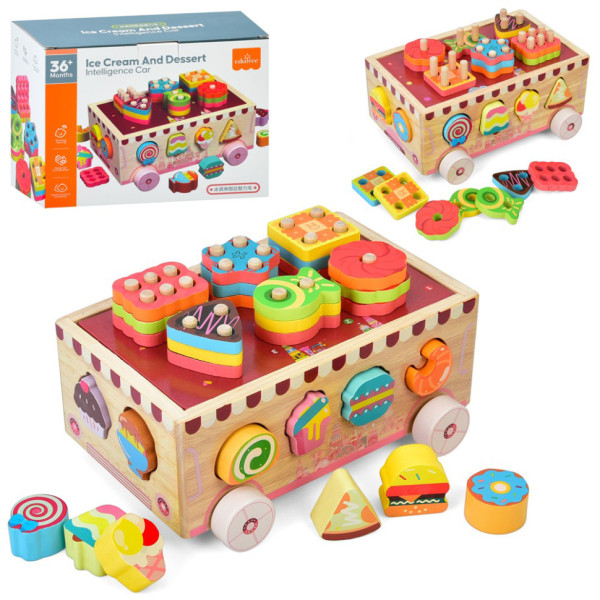 Дерев'яна іграшка Центр розвиваючий MD 0893 сортер, фігурки солодощі (MD 0893)