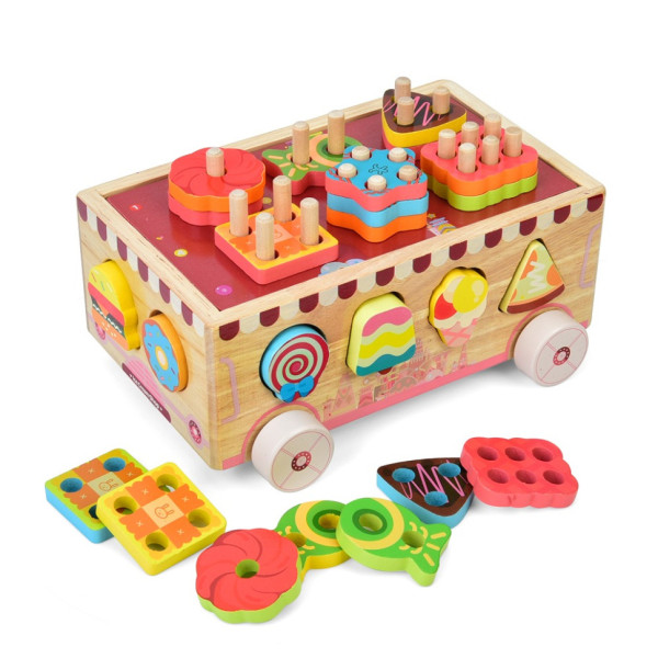 Дерев'яна іграшка Центр розвиваючий MD 0893 сортер, фігурки солодощі (MD 0893)