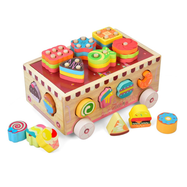 Дерев'яна іграшка Центр розвиваючий MD 0893 сортер, фігурки солодощі (MD 0893)