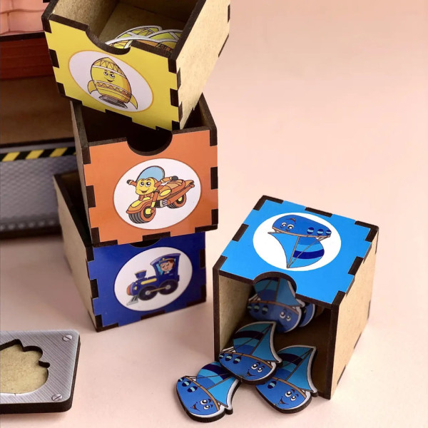 Дерев'яна настільна гра "Транспорт-2" Ubumblebees (ПСД006) PSD006 сортер-комодик (PSD006)