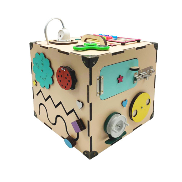 Розвиваюча іграшка Бізікуб Temple Group TG200172 23х23х23 см Бежевий (TG200172)