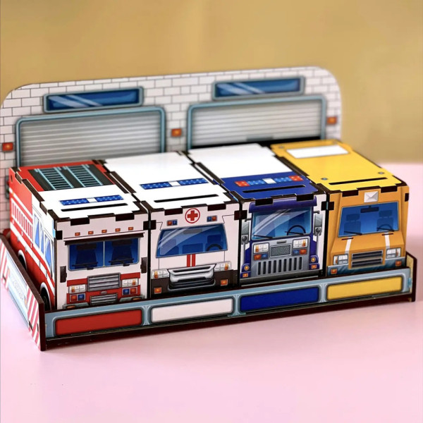 Дерев'яна настільна гра "Службовий транспорт" Ubumblebees (ПСФ027) PSF027 сортер-комодик (PSF027)