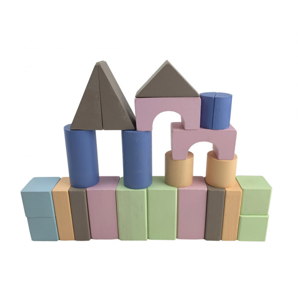 Дерев'яний конструктор Кольорове містечко №1 11241, 24 деталі