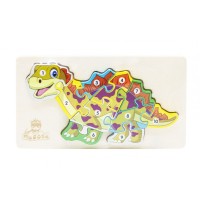 Дитячі розвиваючі пазли з цифрами. Динозаври MD 2507 дерев'яні
