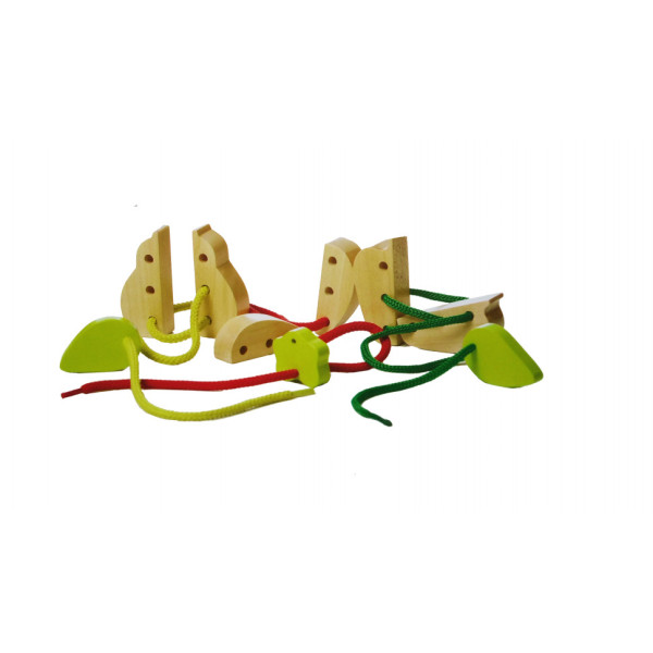 Дитяча розвиваюча гра-в'язанка "Фрукти" Cubika 14811 дерев'яна