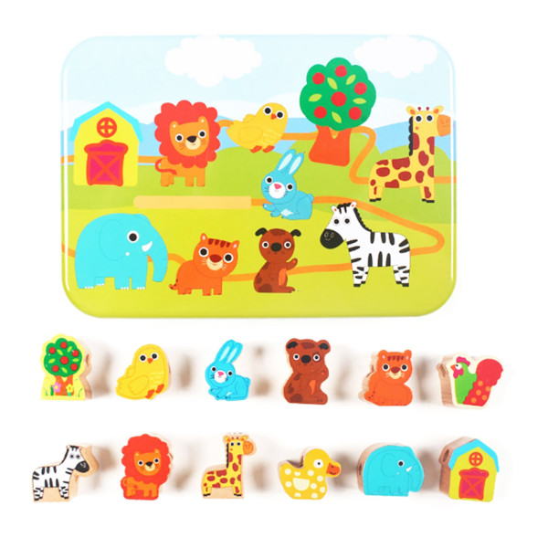 Дерев'яна іграшка Шнурівка Bambi MD 2334 в металевому пеналі