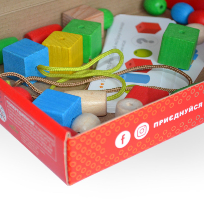 Игрушка шнуровка для малышей "Геометрика" Kupik 900019, 30 элементов