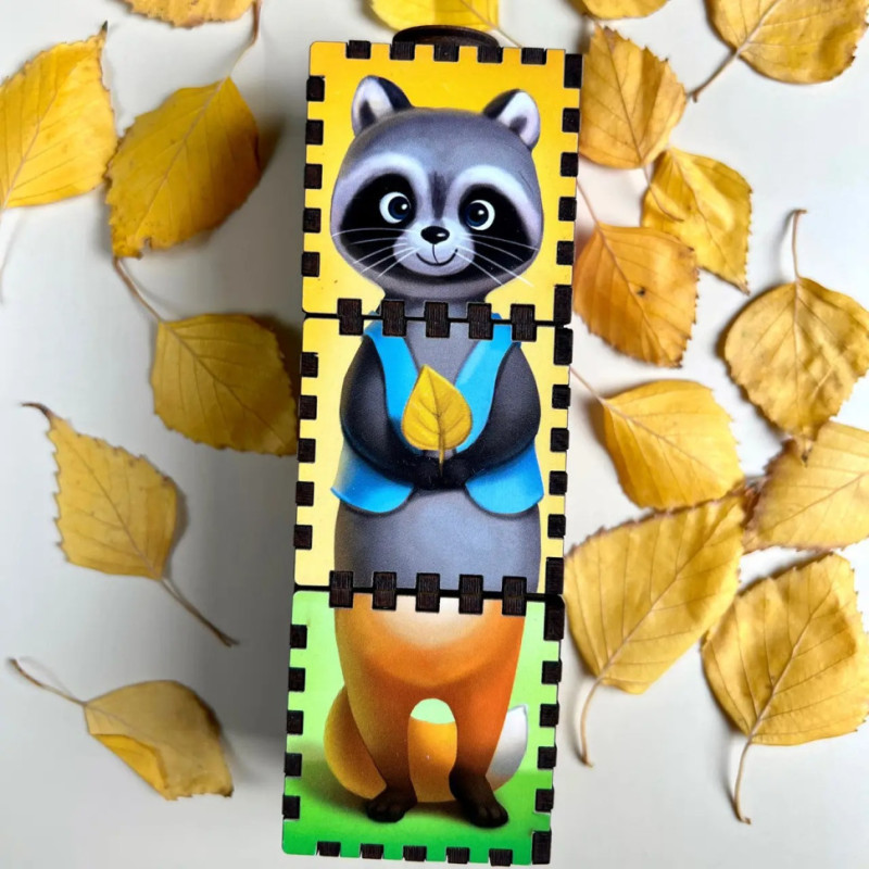 Деревянные кубики "Звери" Ubumblebees (ПСД180) PSD180 вращаются