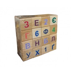 Дерев'яні кубики з алфавітом 11201 кольорова абетка