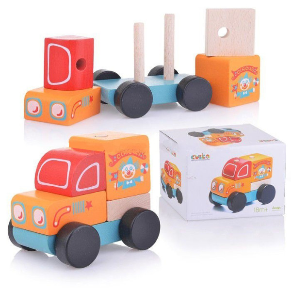 Дерев'яна машинка-сортер Мандрівний цирк Cubika LM-7 (13166), 5 деталей