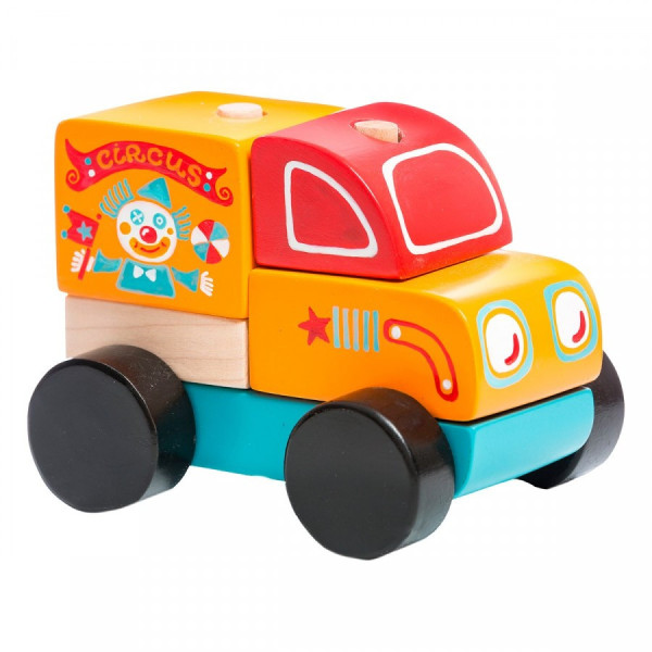 Дерев'яна машинка-сортер Мандрівний цирк Cubika LM-7 (13166), 5 деталей