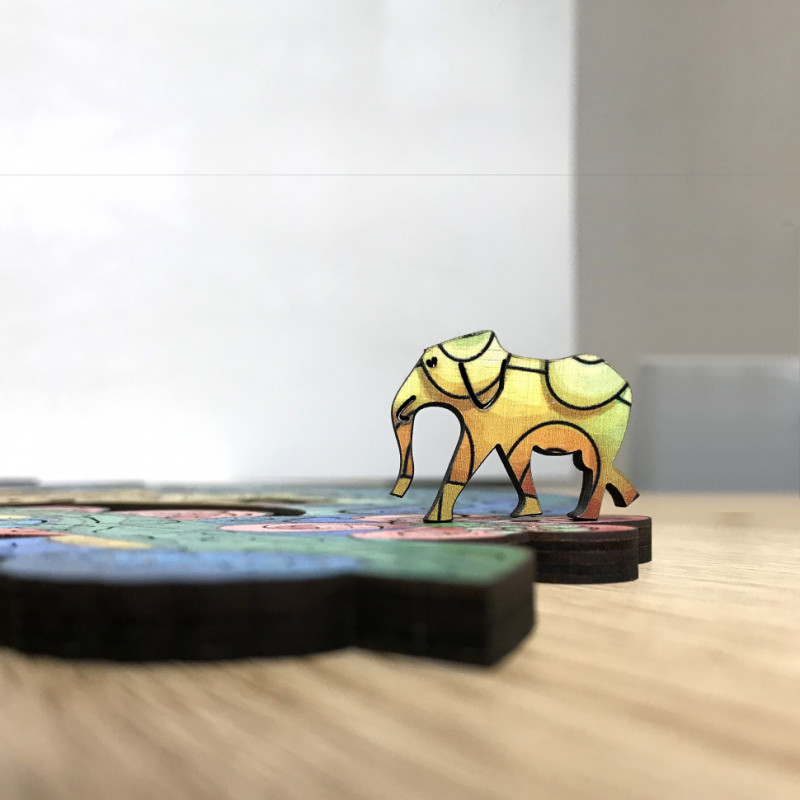 Деревянный пазл. GO Puzzle "Приключения переливающегося хамелеона" 137 дет. GO0002