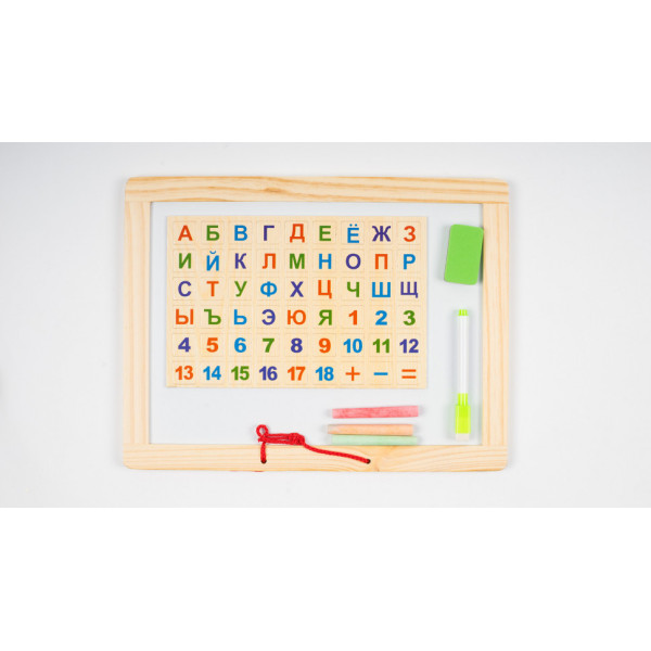 Дерев'яний розвиваючий набір першокласника MD 1106 з маркером і крейдою