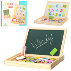 Развивающий набор с двухсторонней досточкой MD 0694 маркер, мел и губка в комплекте(MD 0694 )