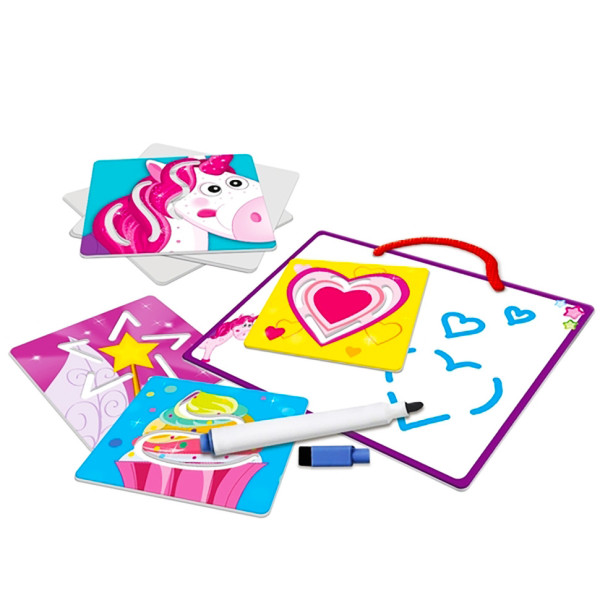 Магнитная доска с трафаретом "Пиши-вытирай. Единороги" Vladi Toys VT3601-15