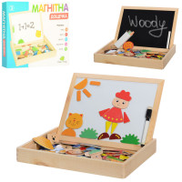 Развивающая деревянная доcточка MD 0693 с фигурами, мелом и маркером(MD 0693)
