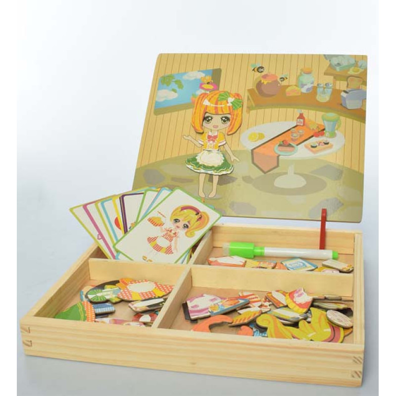 Дитяча розвиваюча іграшка Гардероб MD 1337 дерев'яна Дитяча розвиваюча іграшка Гардероб MD 1337 дерев'яна