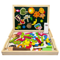 Деревянная игрушка "Магнитная досточка 2 в 1" MD 0815B, двусторонняя, пенал, мел(MD 0815B)