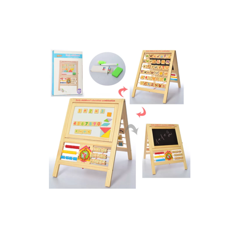 Детский развивающий мольберт MD 2206 деревянный Детский развивающий мольберт MD 2206 деревянный
