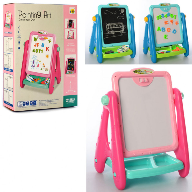 Дитячий 2-сторонній мольберт на ніжках 23188-8AB з поличкою Дитячий 2-сторонній мольберт на ніжках 23188-8AB з поличкою