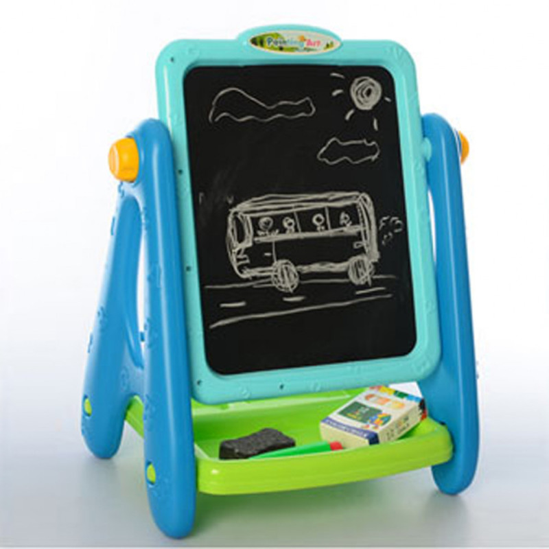 Детский 2х сторонний мольберт на ножках 23188-8AB с полочкой Детский 2х сторонний мольберт на ножках 23188-8AB с полочкой