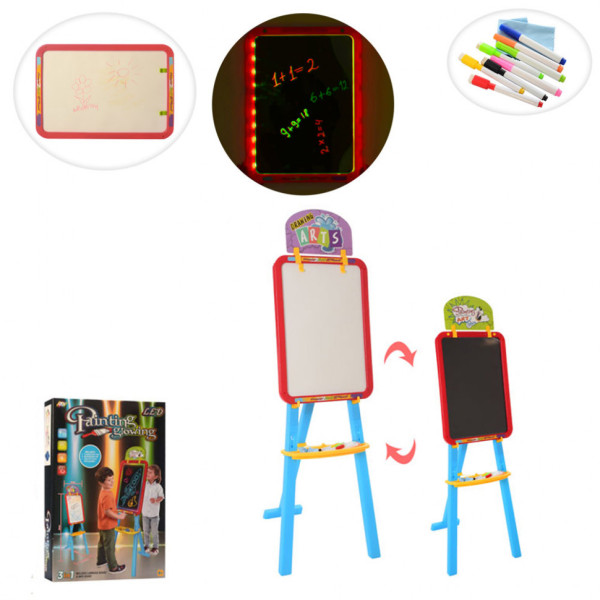 Детский двухсторонний мольберт YM823-4, 3 в 1