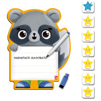 Магнитная доска "Енот" с маркером Vladi Toys VT3601-20 (укр.)(VT3601-20)
