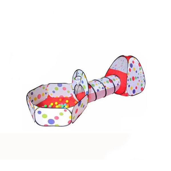 Детская игровая палатка и манеж с тоннелем 138-3 с баскетбольным кольцом