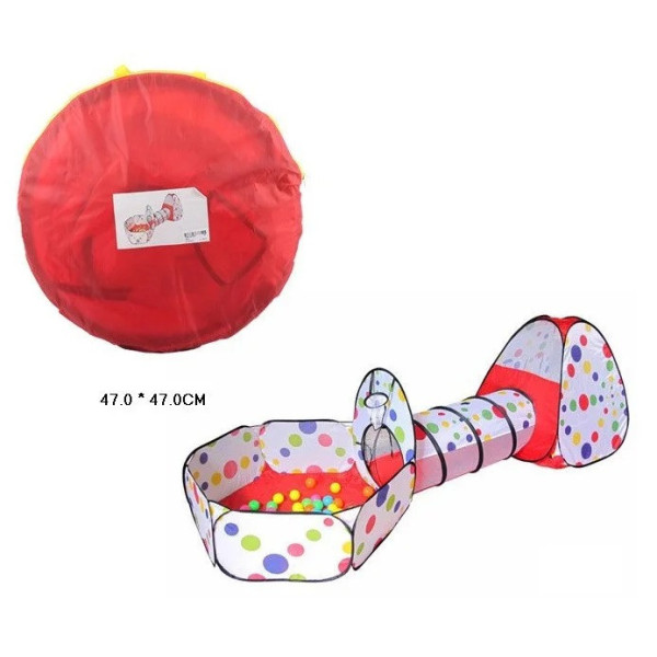 Детская игровая палатка и манеж с тоннелем 138-3 с баскетбольным кольцом