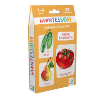 Дитячий набір навчальних карток Монтессорі "Овочі та фрукти" 301232, 32 зображення (301232)