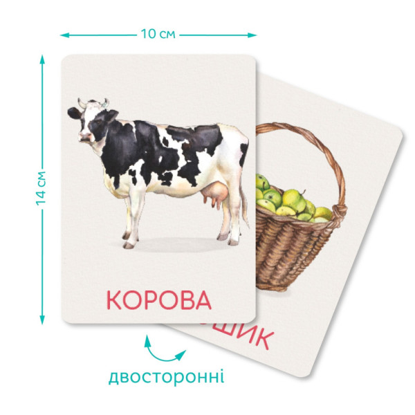 Дитячий набір навчальних карток Монтессорі "Ферма" 301233, 32 зображення (301233)