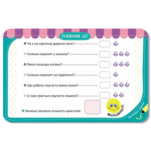 Дитячі розвивальні картки "Тваринний світ" 1664004, 20 карток (1664004)