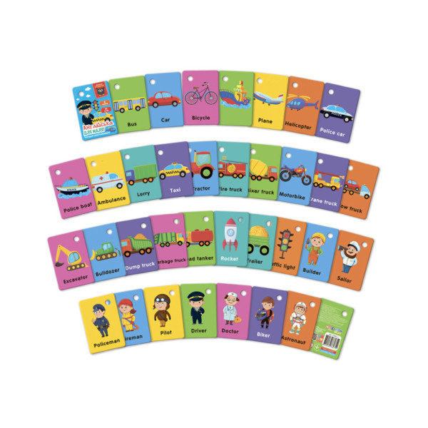 Картки на кільці "Транспорт та професії" VT5000-16 англійська мова (VT5000-16)