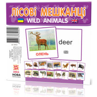 Розвиваючі картки "Лісові мешканці" (110х110 мм) 66425  укр. /англ. мовою (66425)