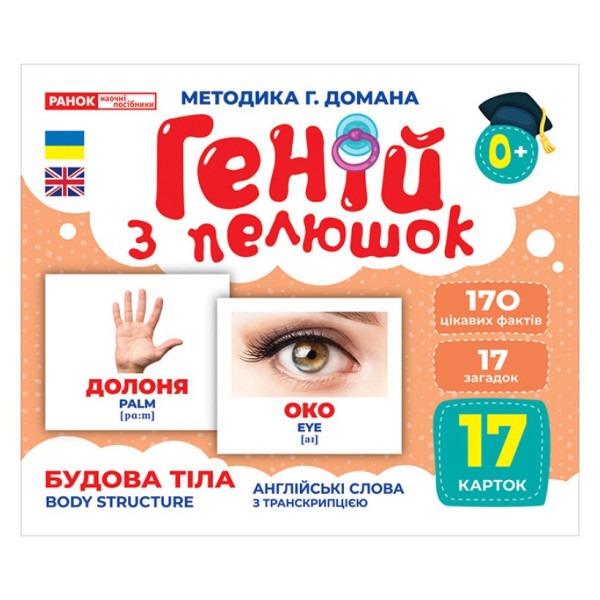 Набір розвиваючих карток Геній з пелюшок "Будова структура" Ранок 10107202, 17 карток (10107202)