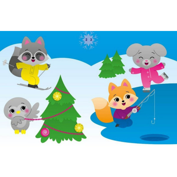 Набір для творчості "Аплікації наліпками Єнот" 1655003, 30 наліпок (1655003)