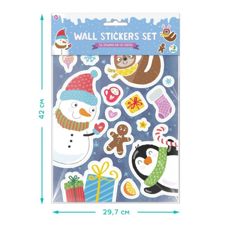 Набір дитячих настінних наклейок "Сніговик і його друзі" DoDo 300300 Набір дитячих настінних наклейок "Сніговик і його друзі" DoDo 300300