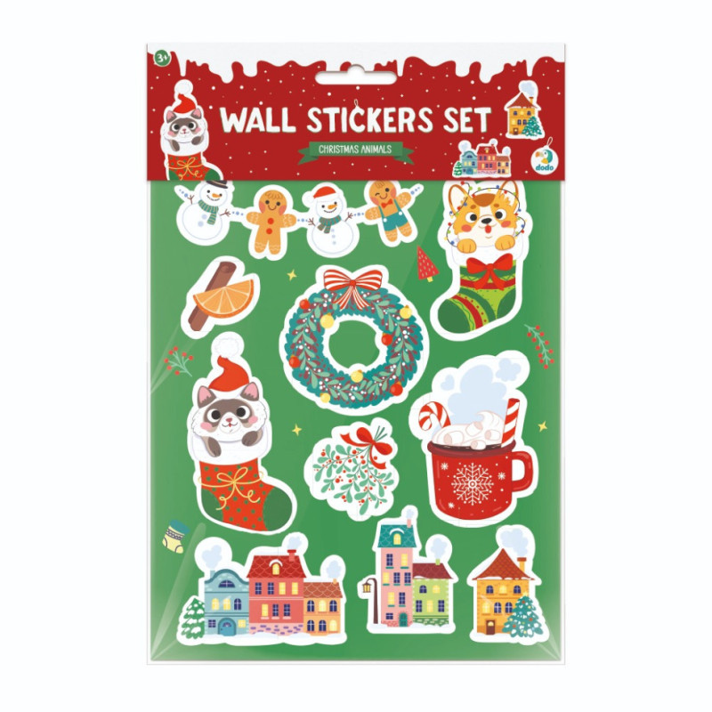 Набір дитячих настінних наклейок "Різдвяні тварини" DoDo 300305