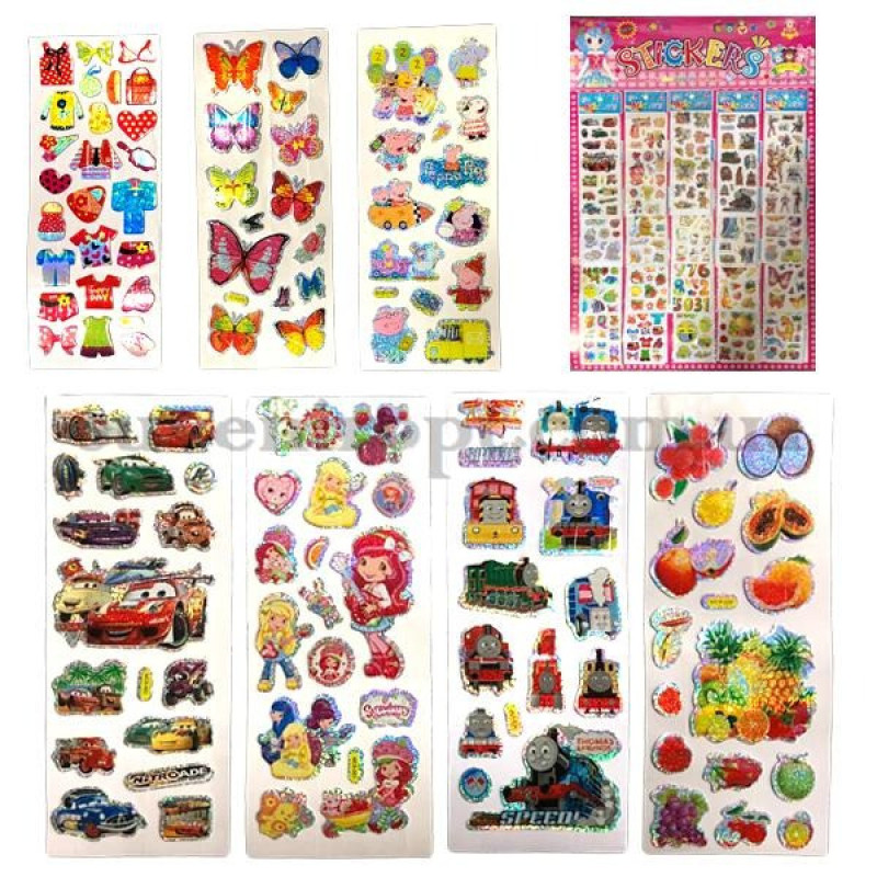 Наклейки мультики фрукти та мікс на планшетці CN759 Набір 20 шт